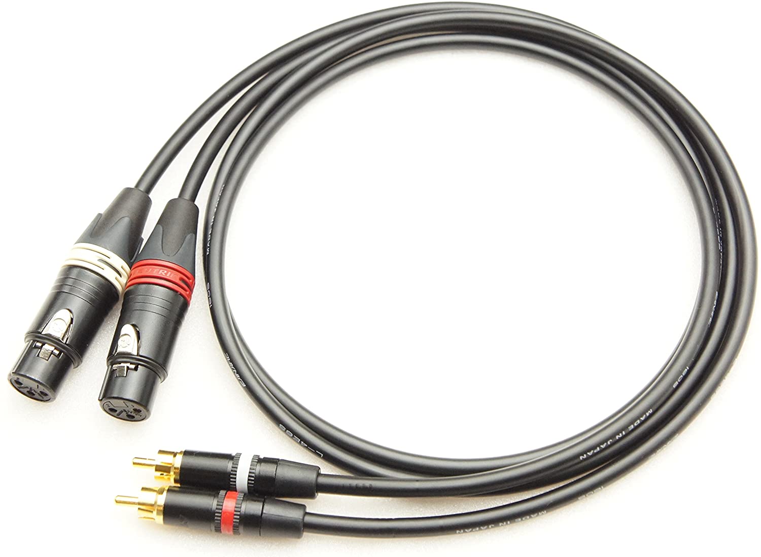 thumbnail image 2 of Ghentaudio A09 1ft RCA To RCA Stereo Audio Cable – Pair (2pcs) Canare L-4E6S, Gold Plated 2 of 5
